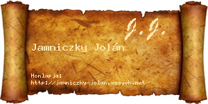 Jamniczky Jolán névjegykártya