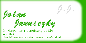 jolan jamniczky business card